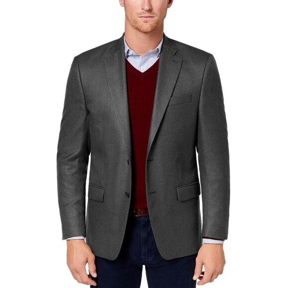 Ralph Lauren Mens Sport Coat Long Chambray Two Button Blue Size 40 main image 1